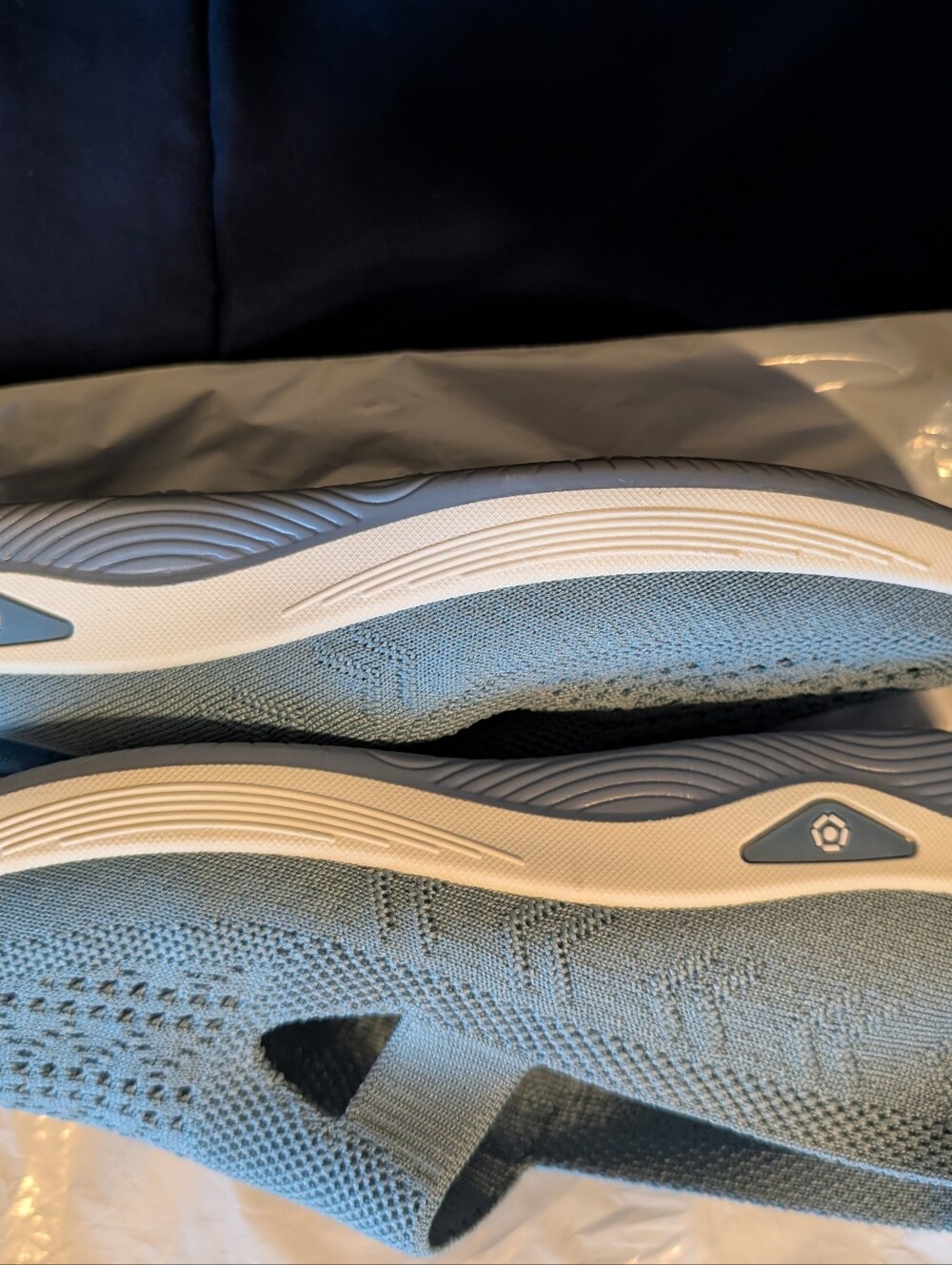 Light Blue Knit Slip-On Sneakers Size 7.5 - Picture 3 of 11